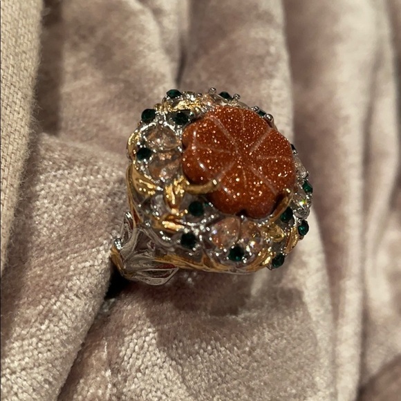 SUNSTONE Multi Gem Flower Statement Ring NWOTS - Picture 10 of 15